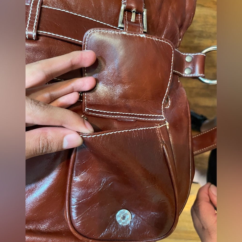 Dior Brown Leather Saddle Bag with Tan Accent - Picture 8 of 10